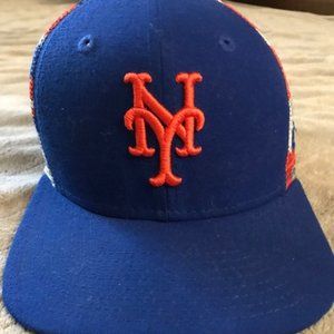 NY Mets Blue Camo Trucker Hat